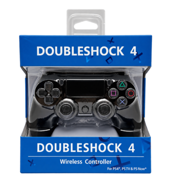 PS4 muadil siyah oyun kolu, mavi DOUBLESHOCK 4 ambalajında