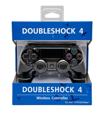 PS4 muadil siyah oyun kolu, mavi DOUBLESHOCK 4 ambalajında