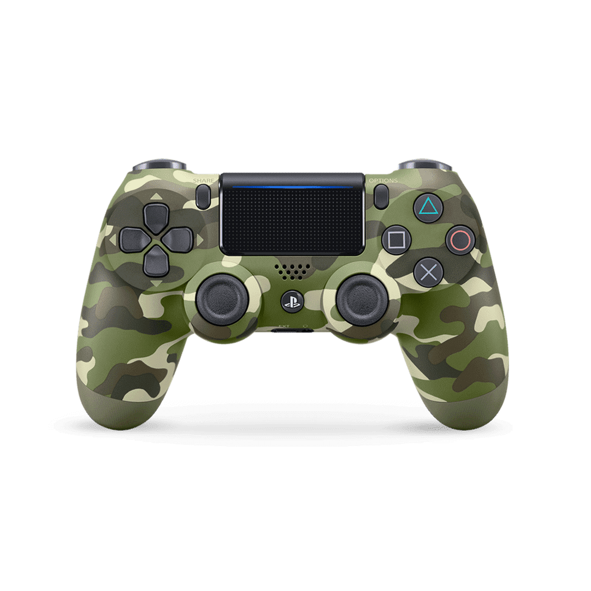 ds4-camo-1 Sony DualShock 4 V2 yeşil kamuflaj ön görünüm