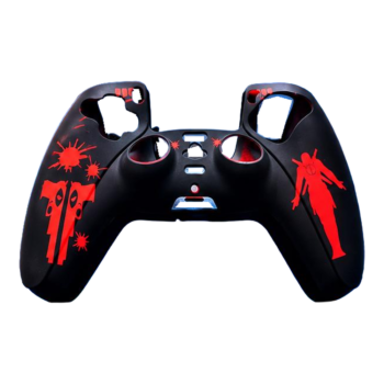 PS5 DualSense Silikon Kol Kılıfı – Deadpool Desenli – Siyah / Kırmızı