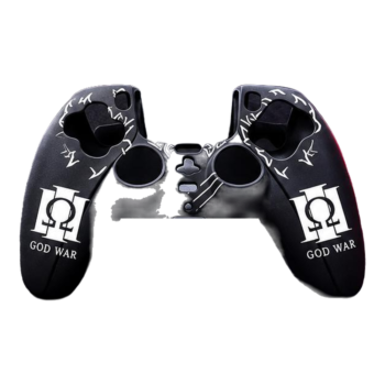 PS5 DualSense Silikon Kol Kılıfı – God of War Desenli – Siyah / Beyaz
