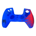 PS5 DualSense Silikon Kol Kılıfı – Örümcek Desenli – Mavi / Kırmızı