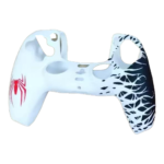 PS5 DualSense Silikon Kol Kılıfı – Örümcek Desenli – Beyaz / Siyah