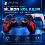 PS5 DualSense Silikon Kol Kılıfı – Deadpool Desenli – PS5 uyumluluk ve özellik görseli. Oyun kolu dahil değildir.