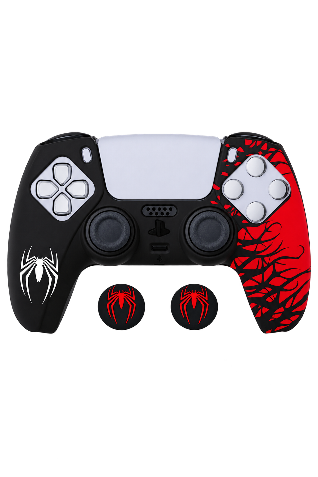 kilif-1-clear Ps5 Dualsense Spider-Man Koruyucu Silikon Kılıf + Analog Silikon Koruyucu - Bronz - Görsel 1