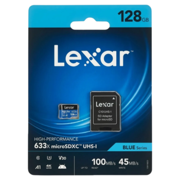 Lexar Blue 633x 128 GB microSDXC Hafıza Kartı + SD Adaptör – ürün görünümü