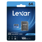 Lexar Blue 633x 64 GB microSDXC Hafıza Kartı + SD Adaptör – ürün görünümü