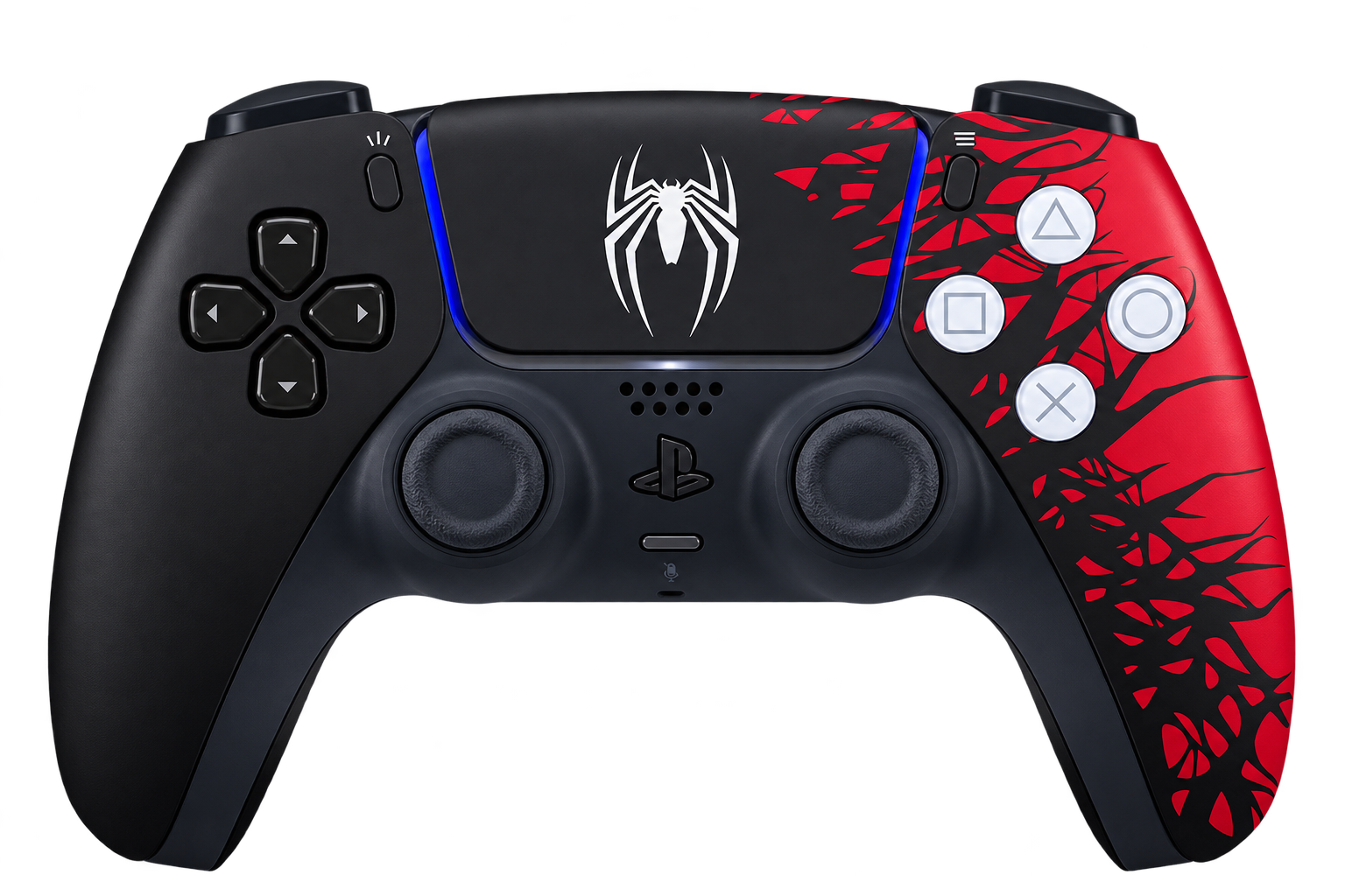 spiderman-controller-1-clear Sony DualSense Spider-Man 2 ön görünüm